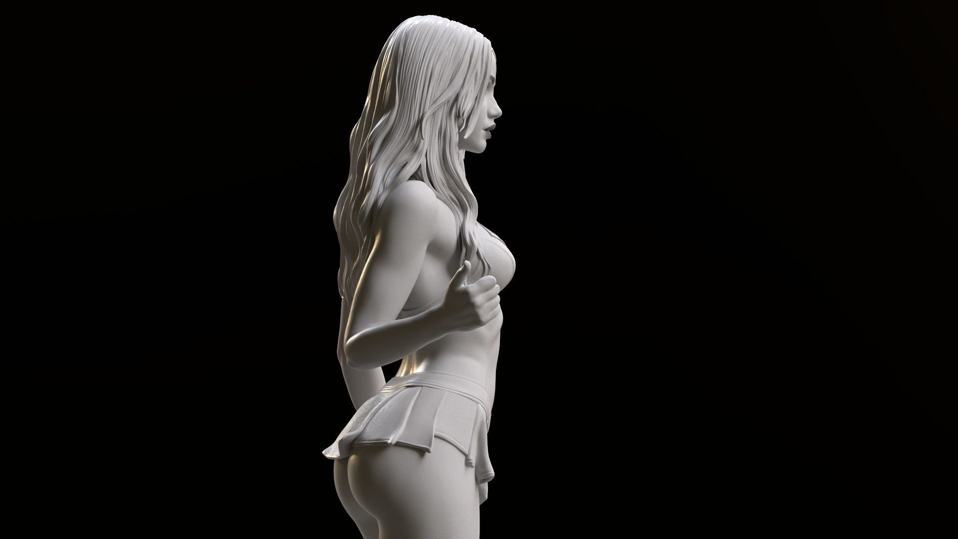 Supergirl hitchhiking 3D print model_15