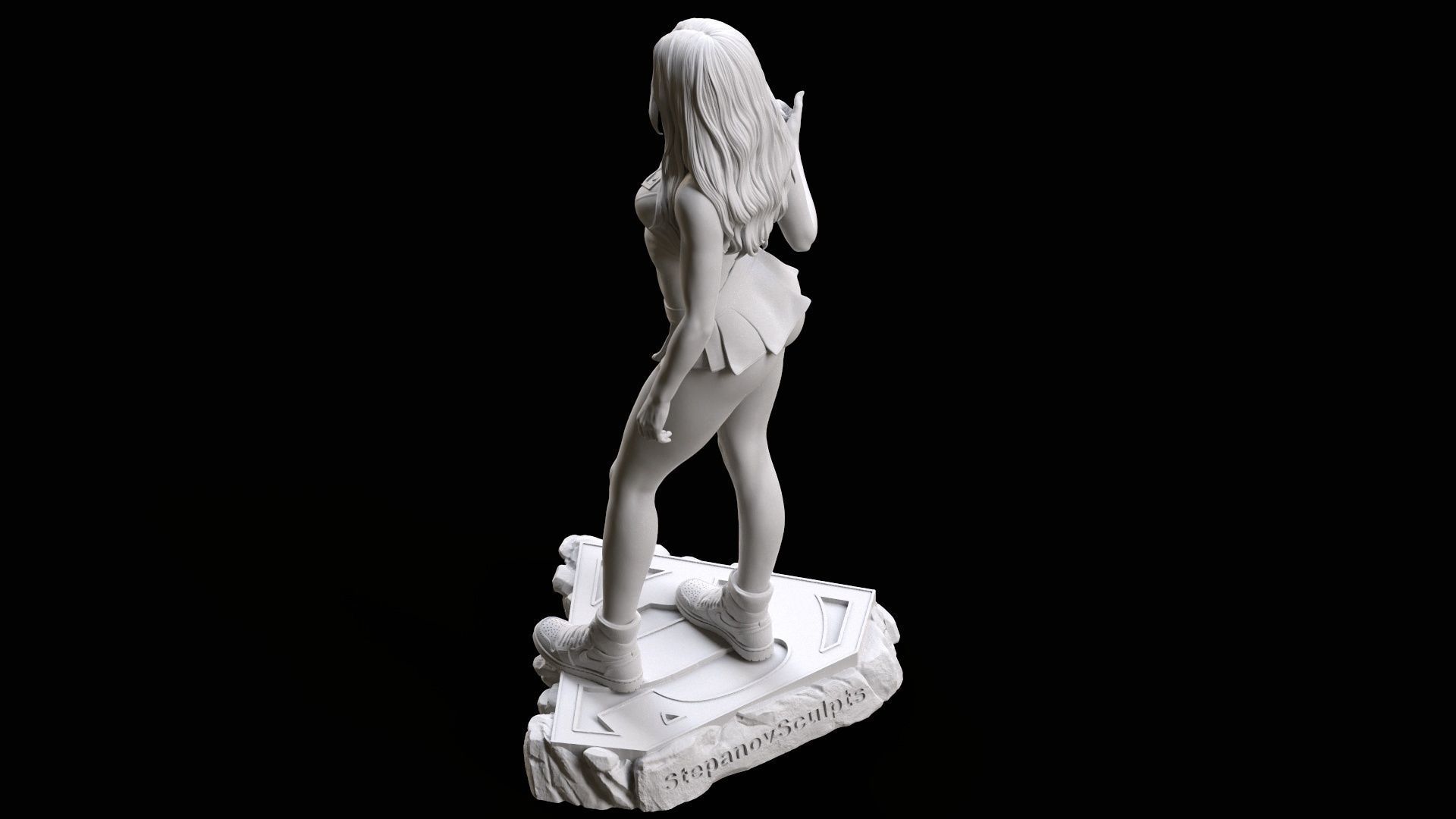 Supergirl hitchhiking 3D print model_35