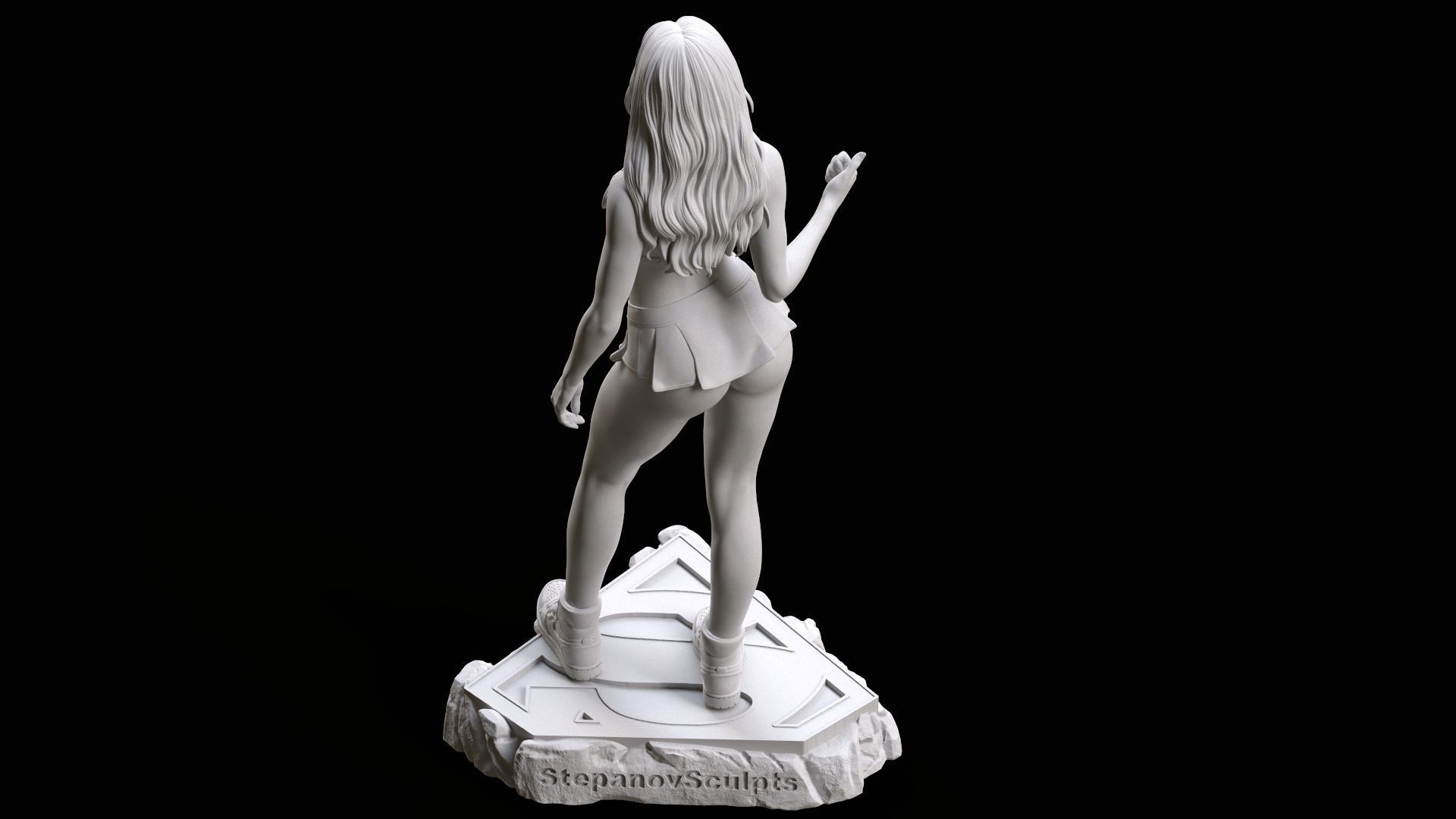 Supergirl hitchhiking 3D print model_34