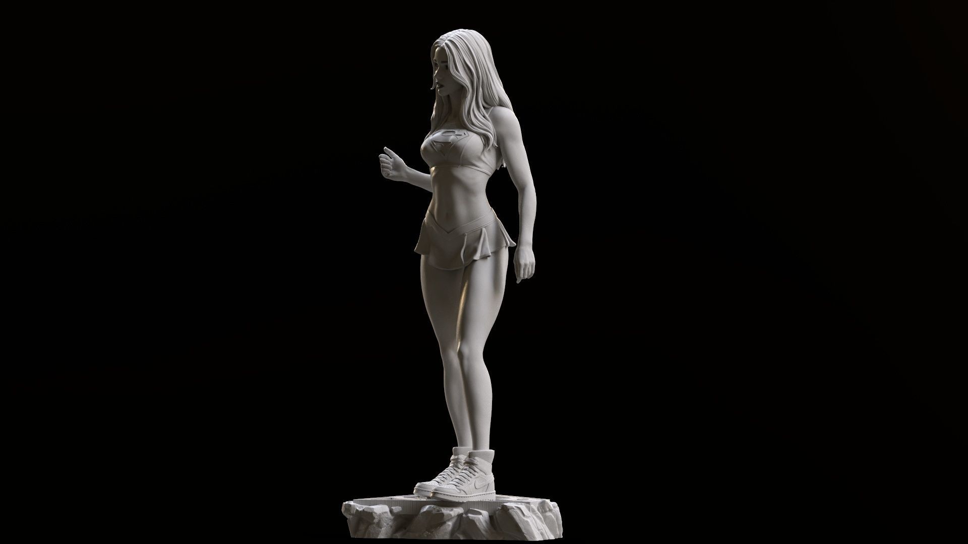 Supergirl hitchhiking 3D print model_12