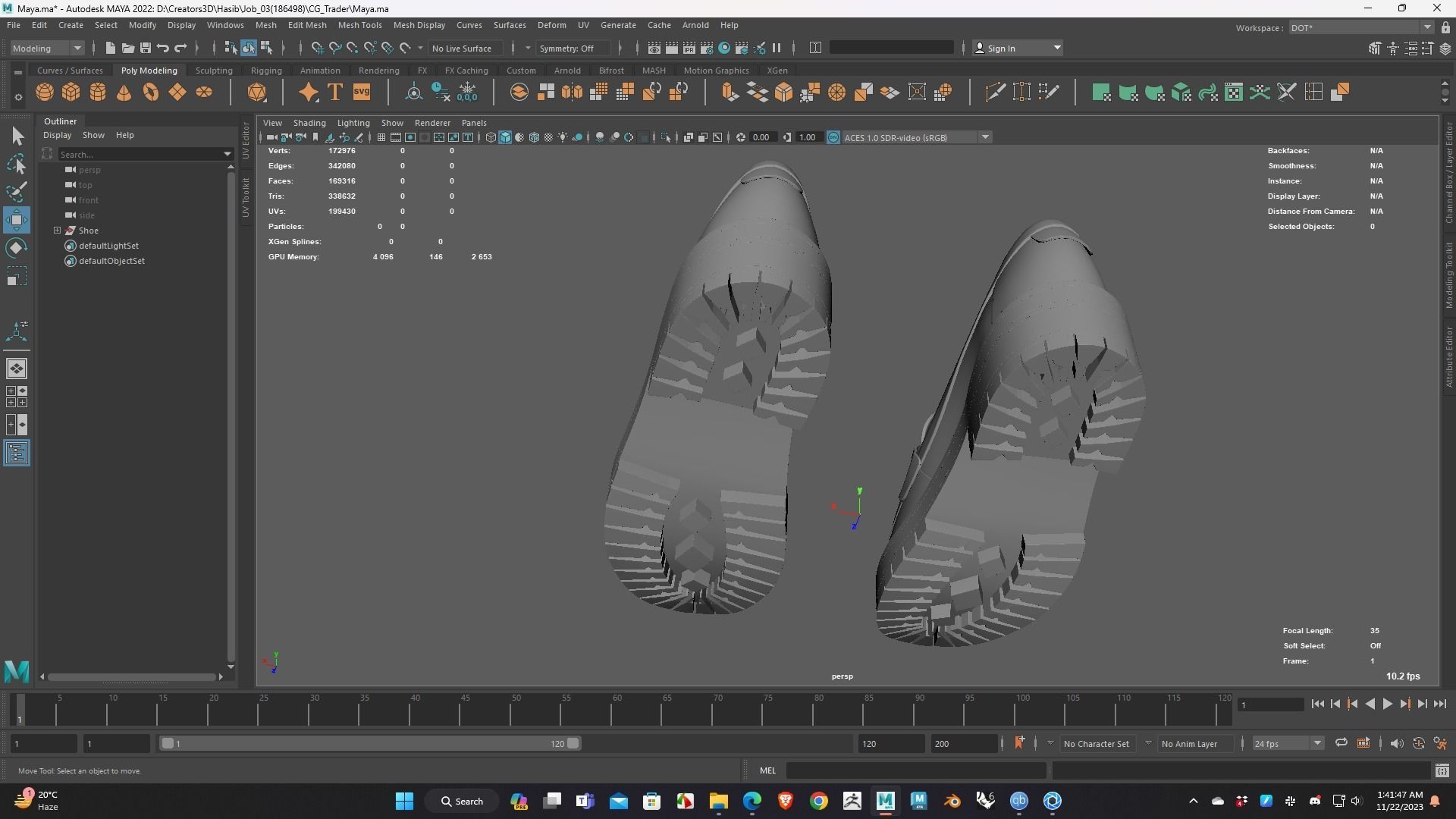 Shoe for Men Low Poly 3D Model for WebGL Ready Low-poly 3D model Low-poly 3D model_13