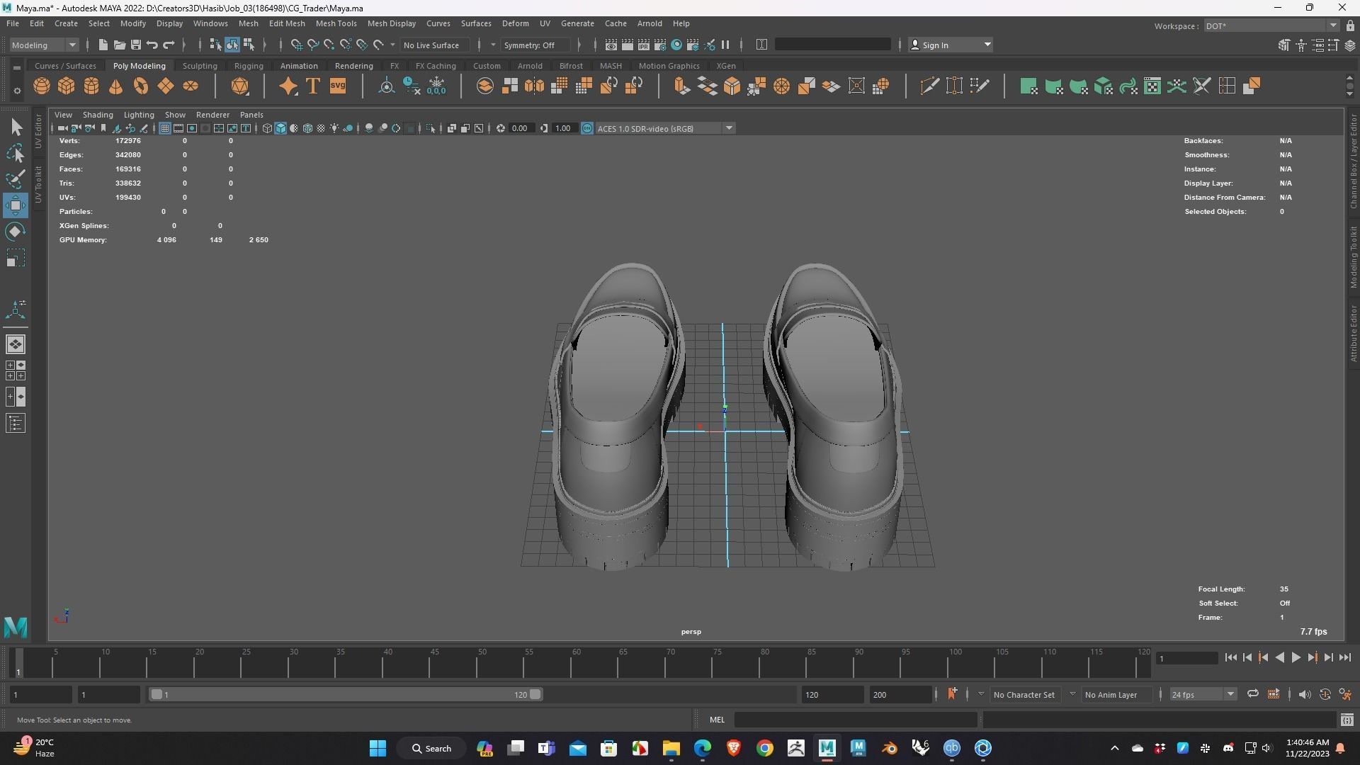 Shoe for Men Low Poly 3D Model for WebGL Ready Low-poly 3D model Low-poly 3D model_10