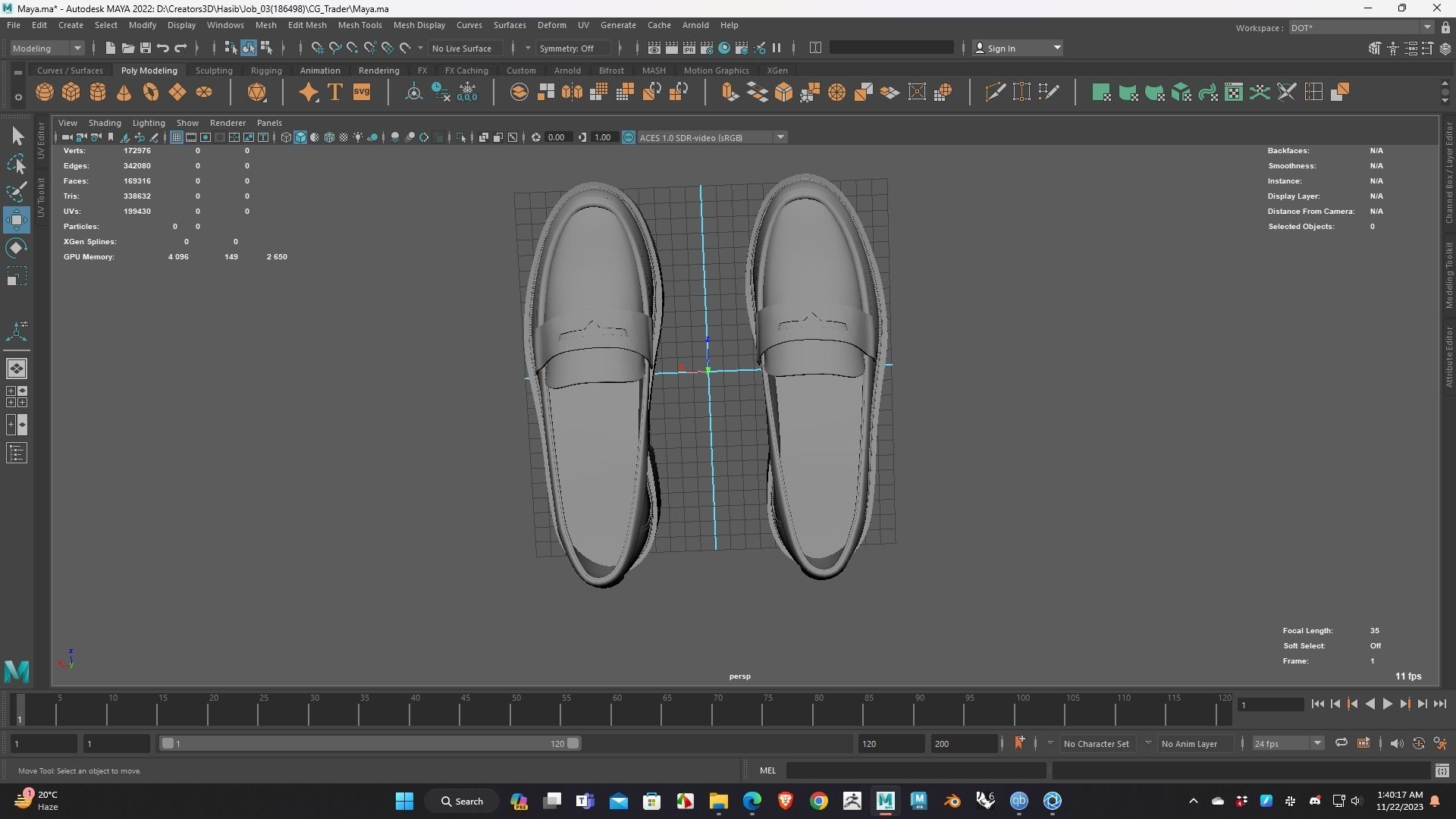 Shoe for Men Low Poly 3D Model for WebGL Ready Low-poly 3D model Low-poly 3D model_4