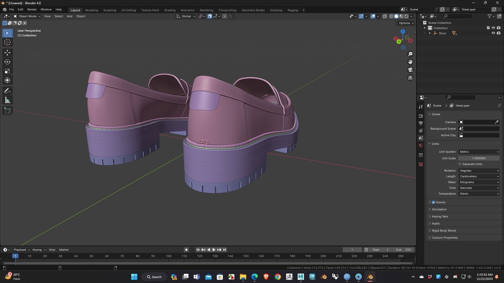 Shoe for Men Low Poly 3D Model for WebGL Ready Low-poly 3D model Low-poly 3D model_16