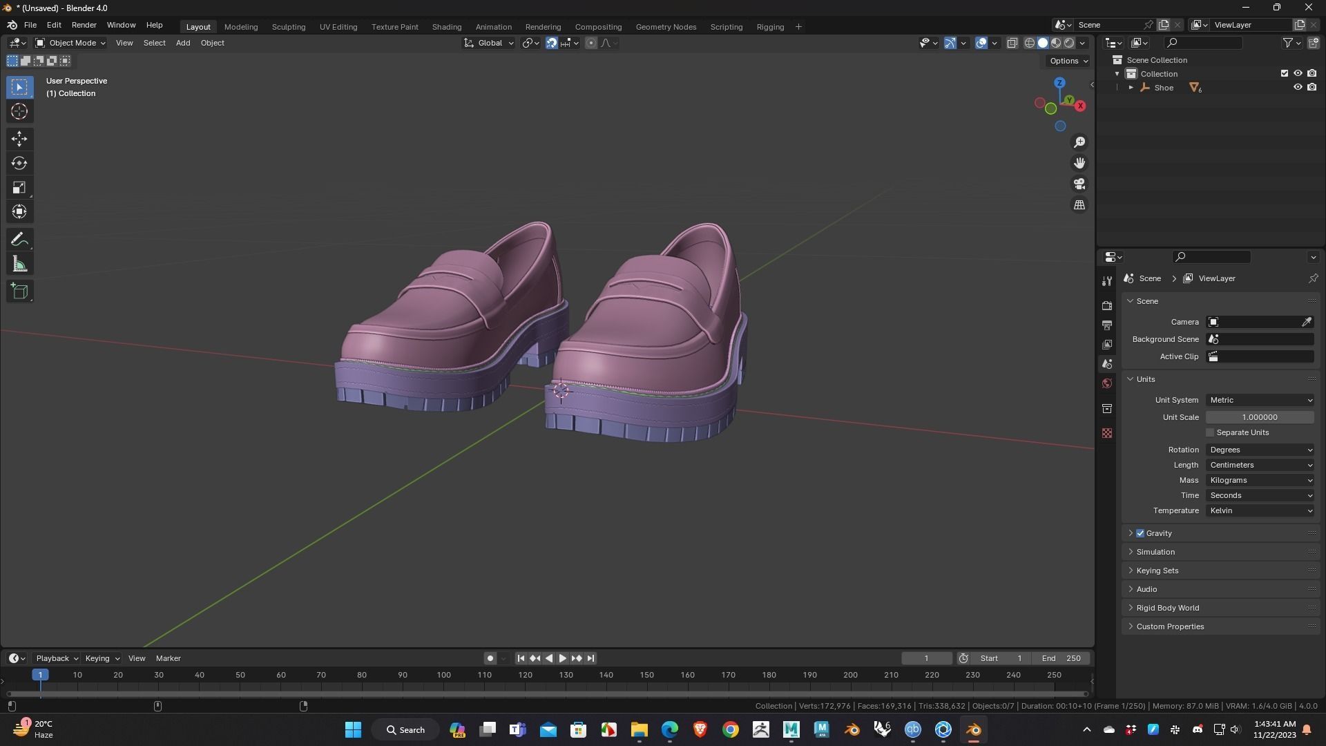 Shoe for Men Low Poly 3D Model for WebGL Ready Low-poly 3D model Low-poly 3D model_18