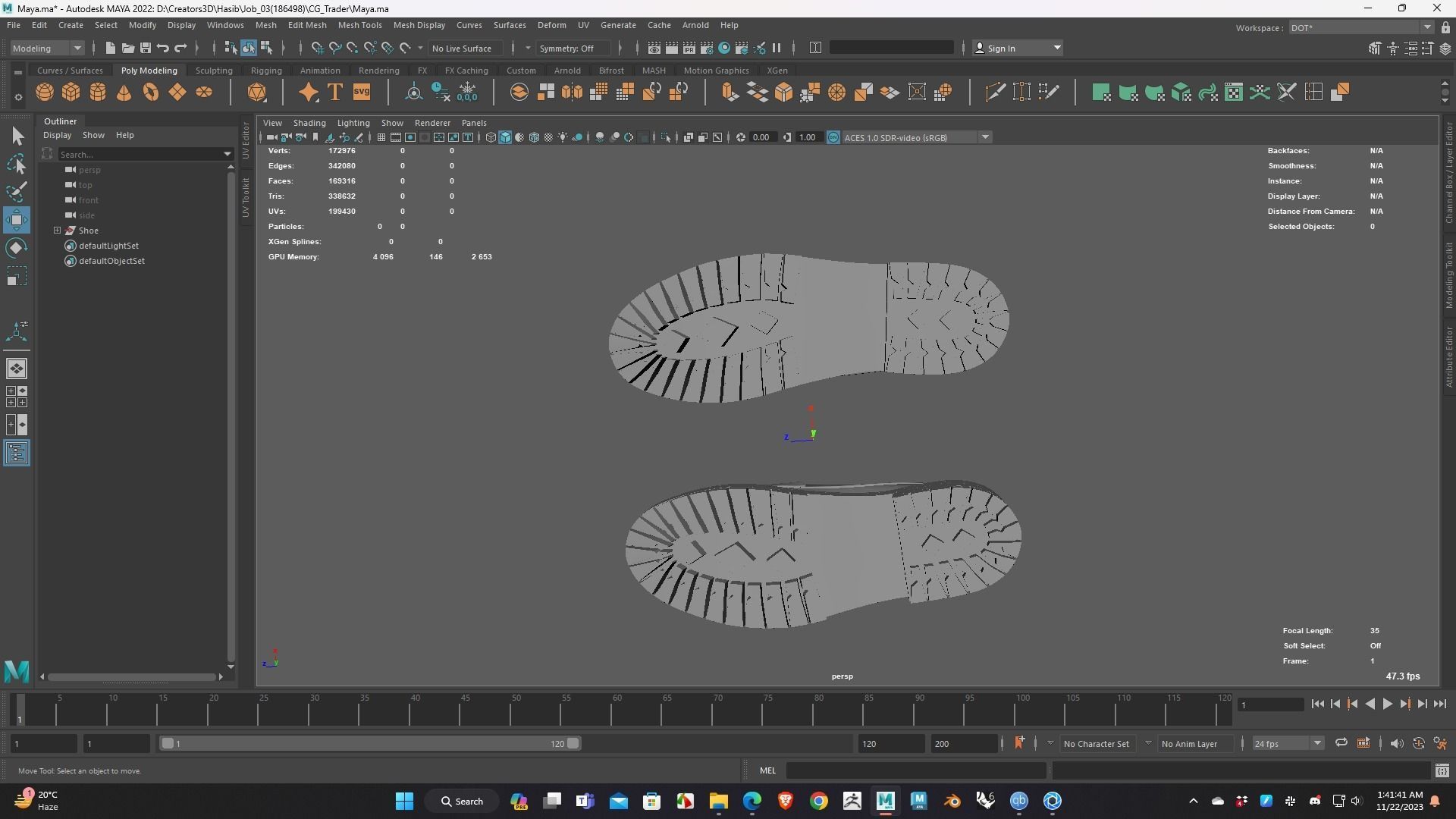 Shoe for Men Low Poly 3D Model for WebGL Ready Low-poly 3D model Low-poly 3D model_12
