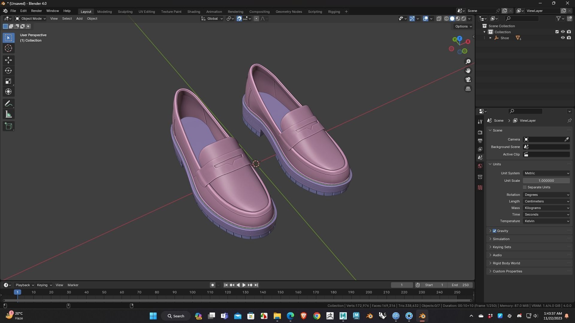 Shoe for Men Low Poly 3D Model for WebGL Ready Low-poly 3D model Low-poly 3D model_17
