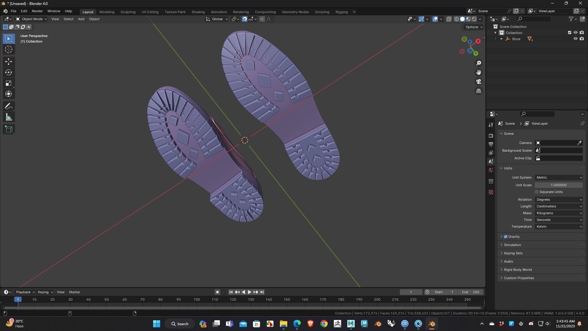 Shoe for Men Low Poly 3D Model for WebGL Ready Low-poly 3D model Low-poly 3D model_19