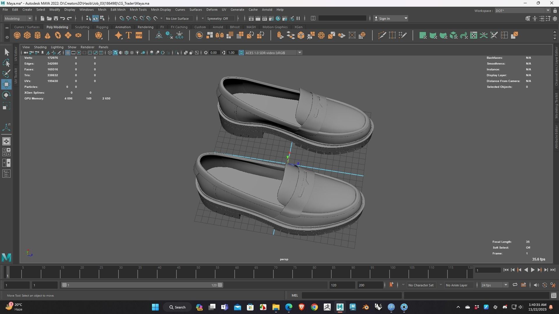 Shoe for Men Low Poly 3D Model for WebGL Ready Low-poly 3D model Low-poly 3D model_8