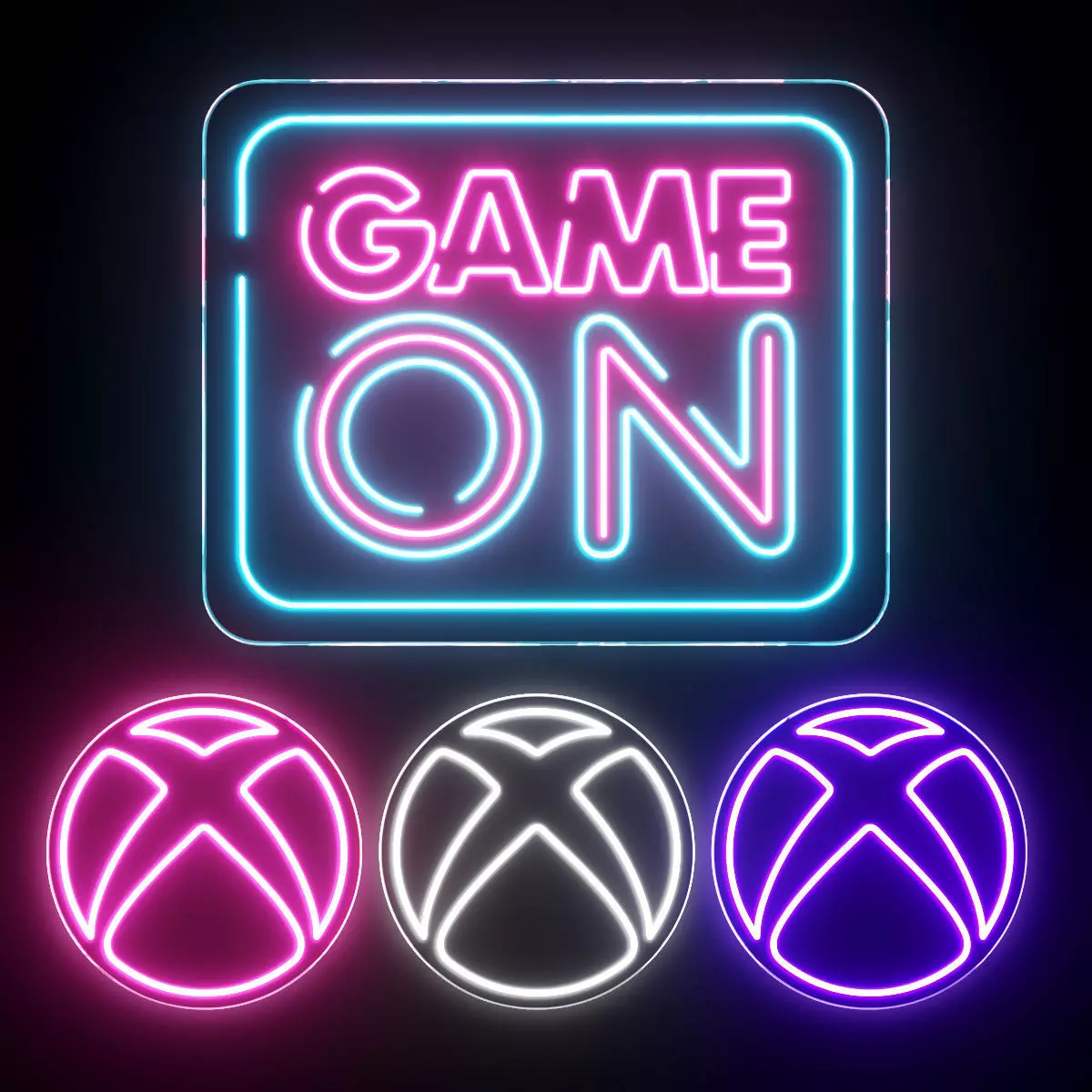 Game On-Xbox Neon Signs 3D model_0