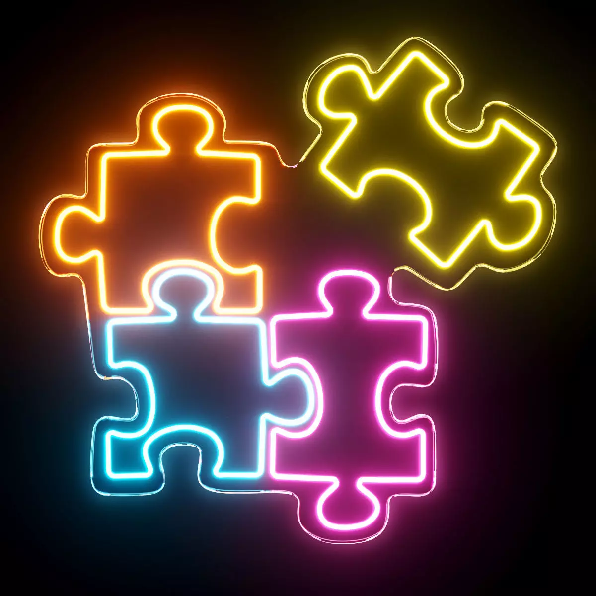 Puzzle Neon Sign 3D model