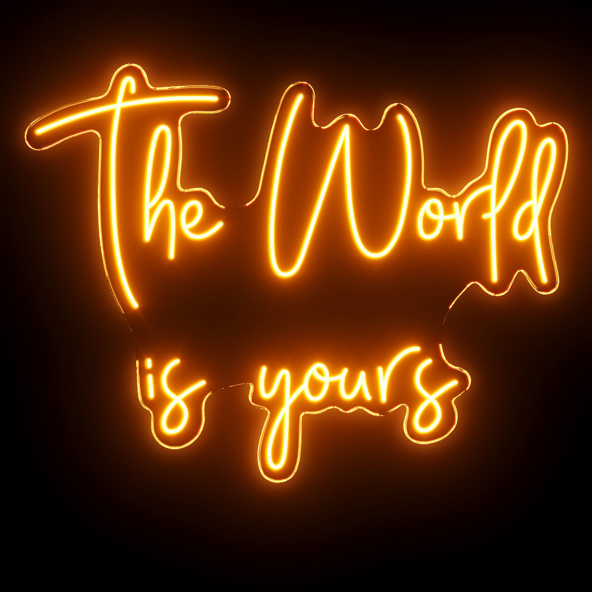 The Worl Is Yours Neon Sign 3D model_1