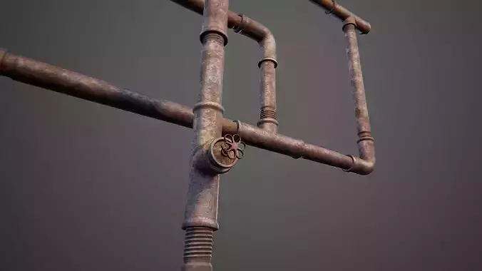 Modular iron pipes both clean and rusty