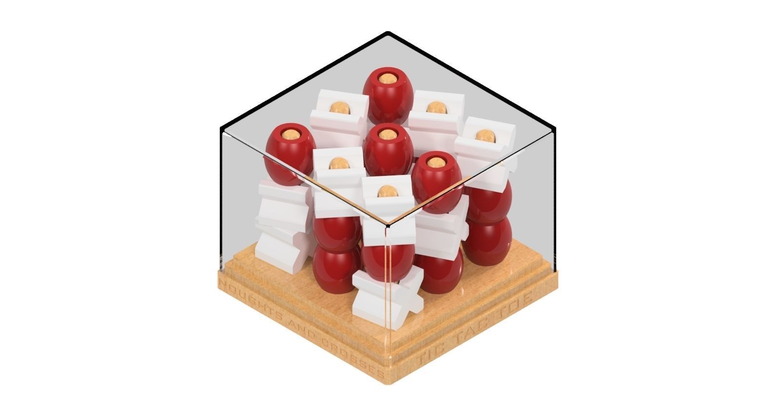 3D TIC TAC TOE GAME - NOUGHTS AND CROSSES 3D print model_7