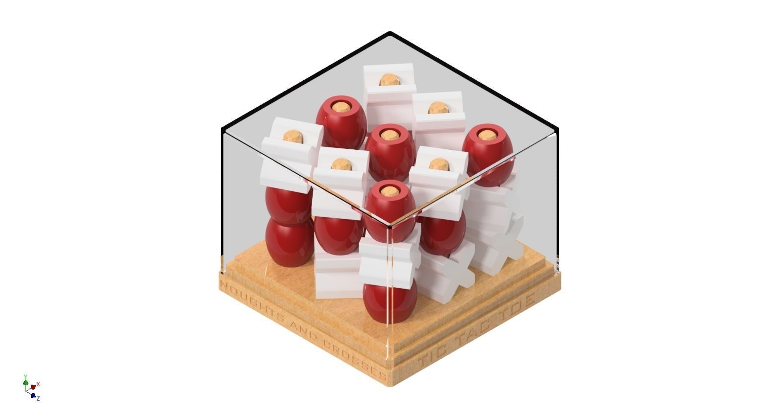 3D TIC TAC TOE GAME - NOUGHTS AND CROSSES 3D print model_3