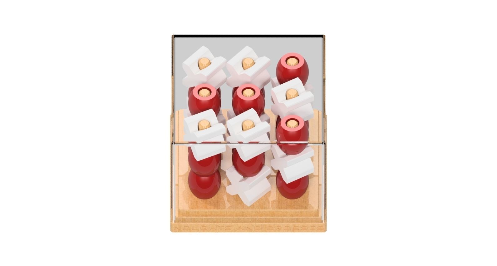 3D TIC TAC TOE GAME - NOUGHTS AND CROSSES 3D print model_4
