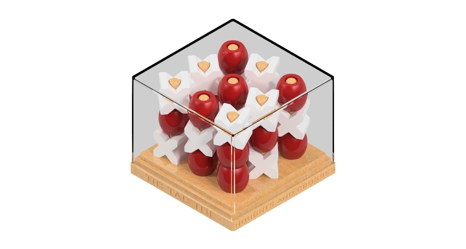 3D TIC TAC TOE GAME - NOUGHTS AND CROSSES 3D print model_5