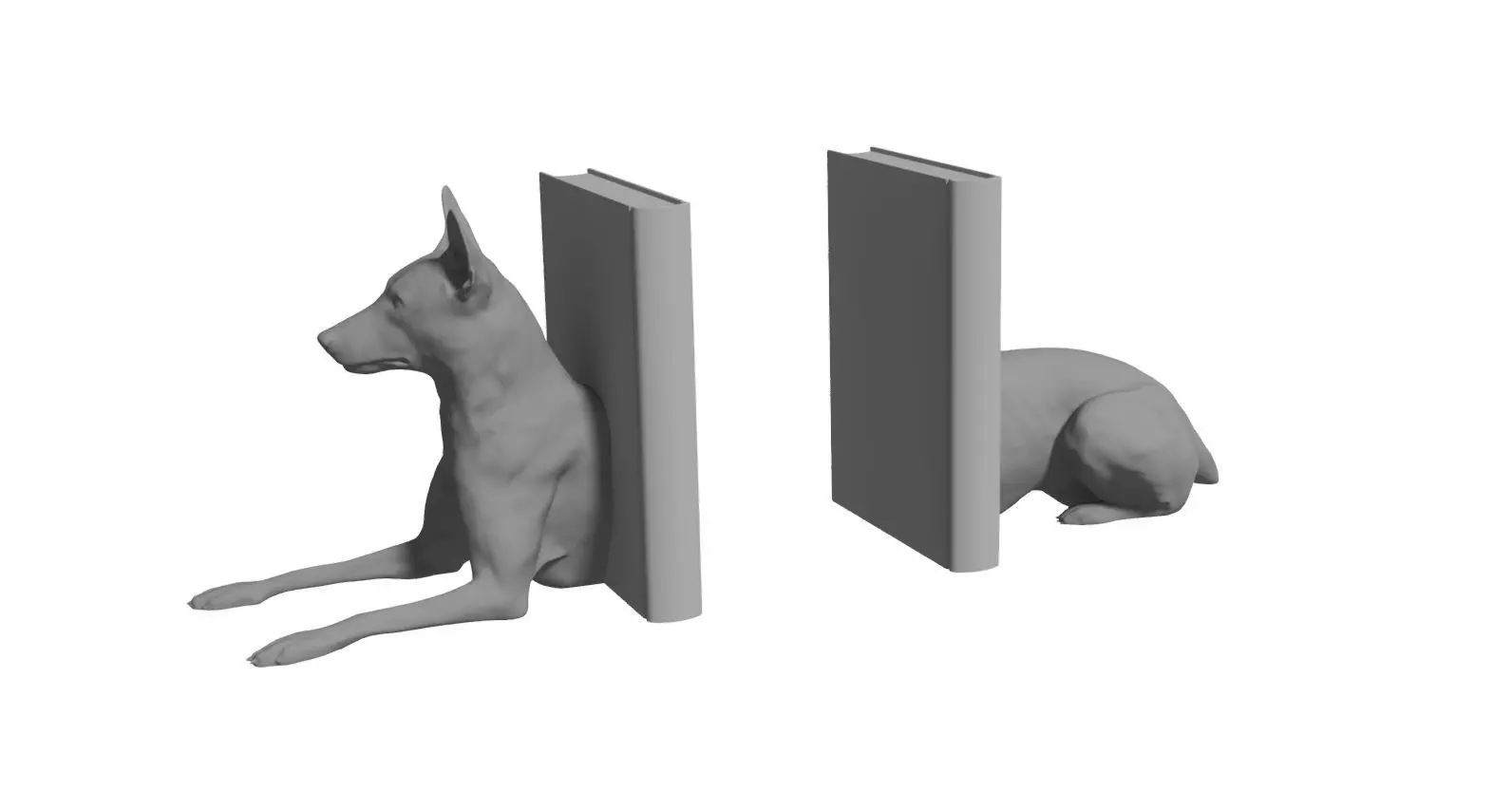 DOG BOOKENDS 3D print model_0