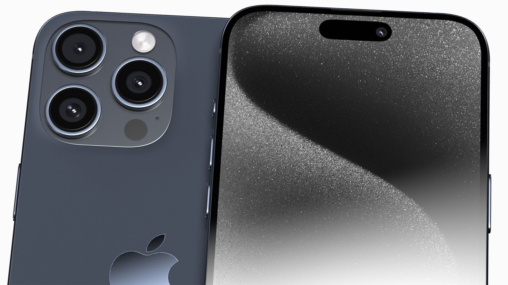 Apple iPhone 15 Pro Max Blue Titanium Low-poly 3D model_6