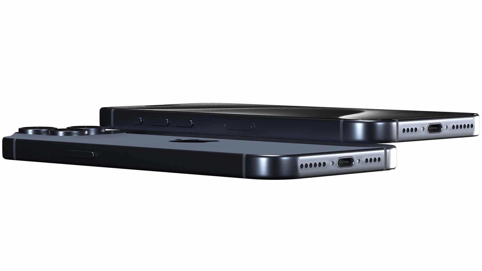 Apple iPhone 15 Pro Max Blue Titanium Low-poly 3D model_8