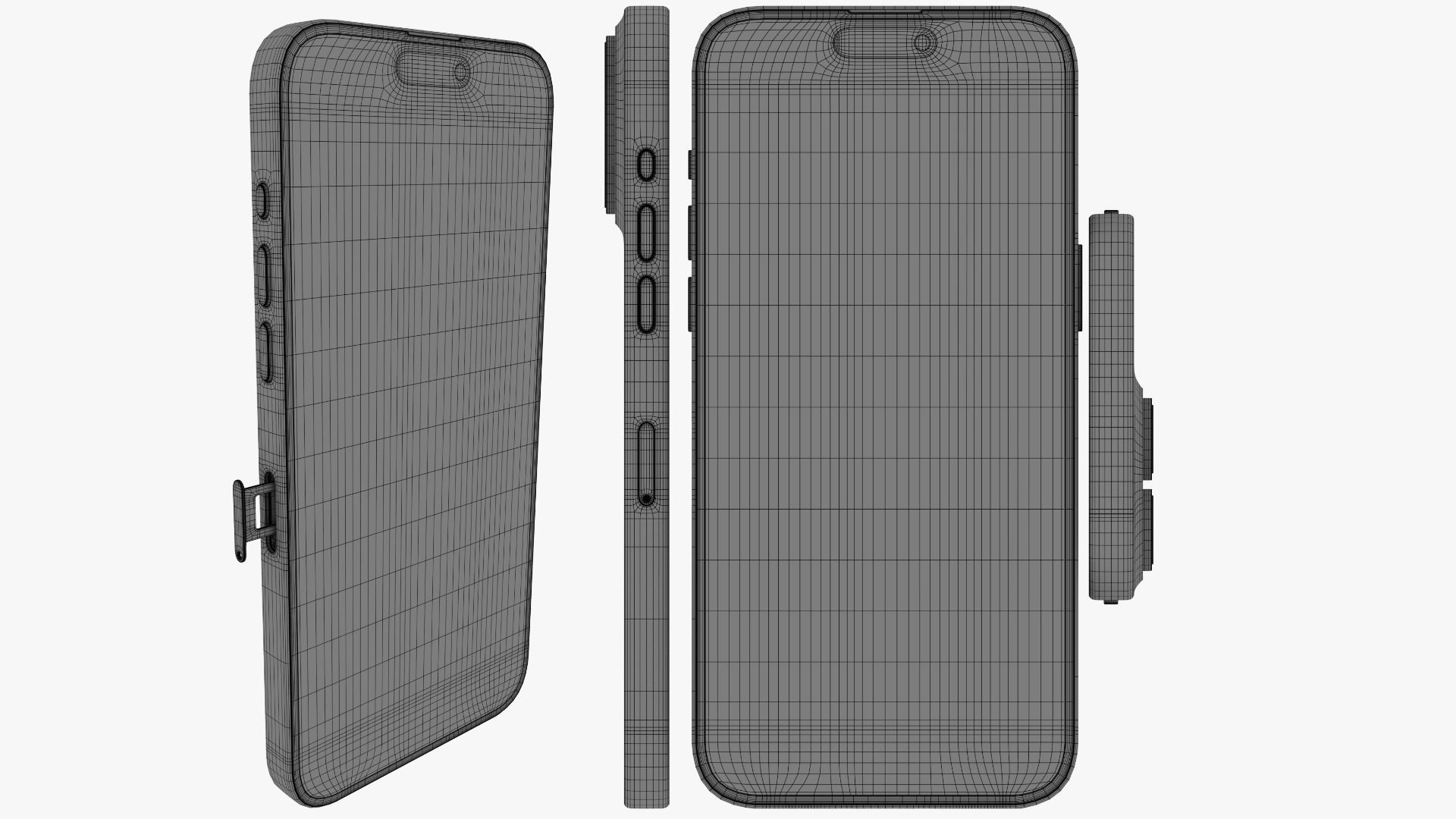 Apple iPhone 15 Pro Max Blue Titanium Low-poly 3D model_17