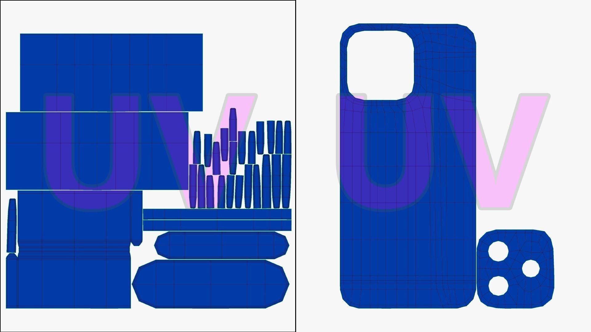 Apple iPhone 15 Pro Max Blue Titanium Low-poly 3D model_11