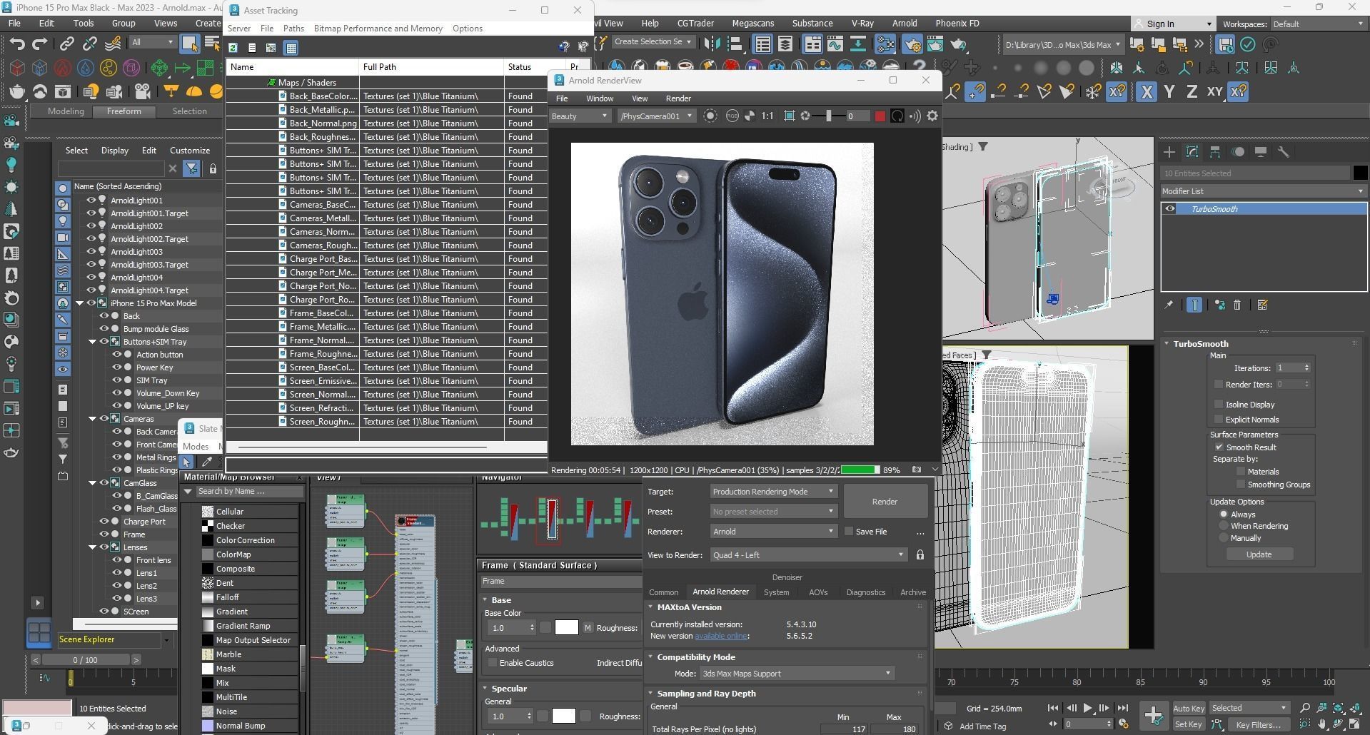 Apple iPhone 15 Pro Max Blue Titanium Low-poly 3D model_28