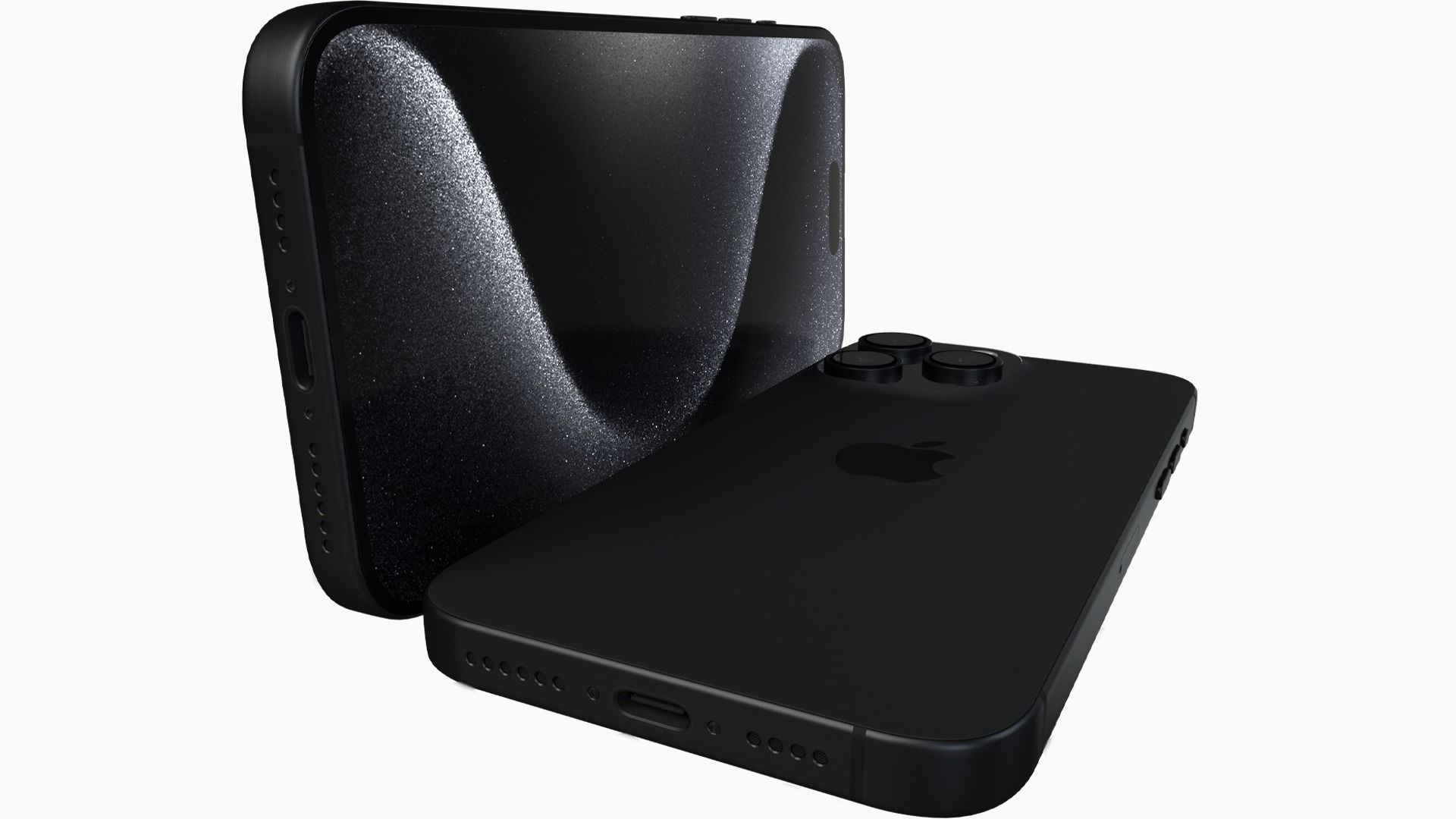 Apple iPhone 15 Pro Max Black Titanium Low-poly 3D model_4