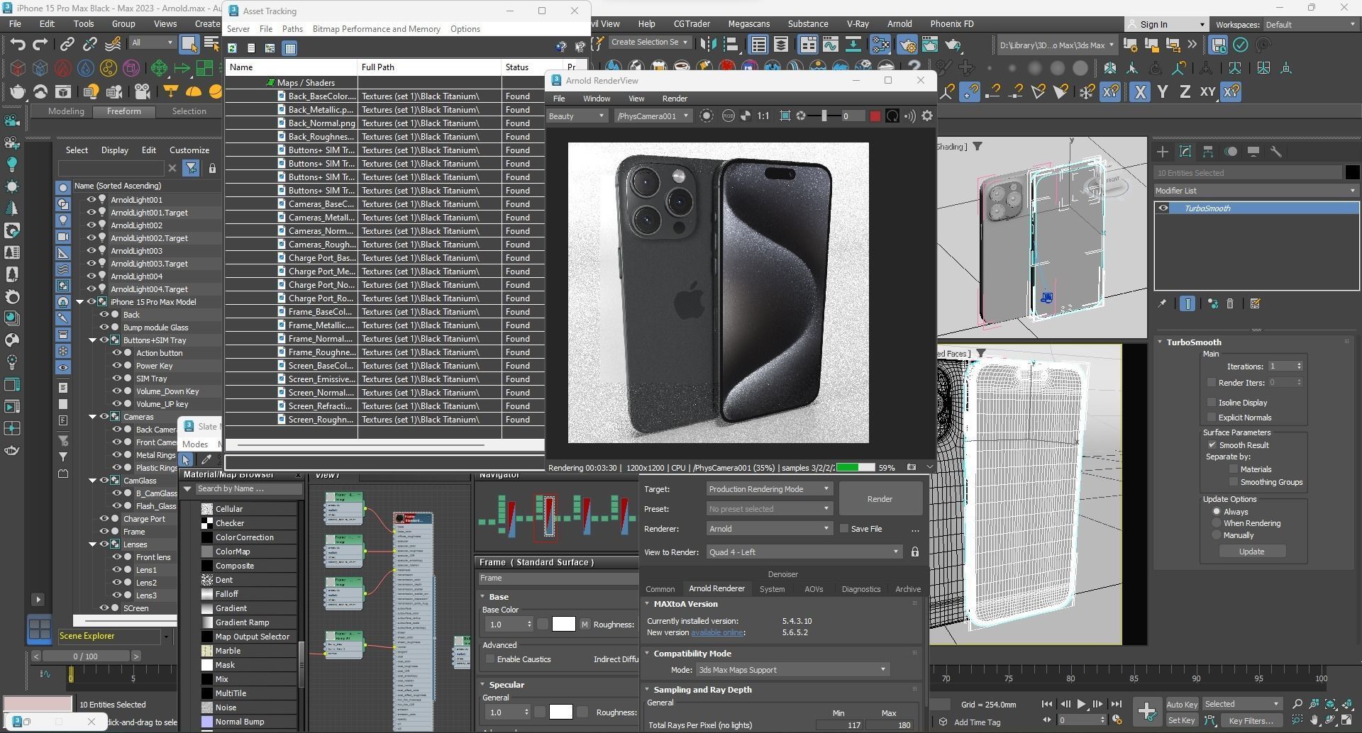 Apple iPhone 15 Pro Max Black Titanium Low-poly 3D model_30