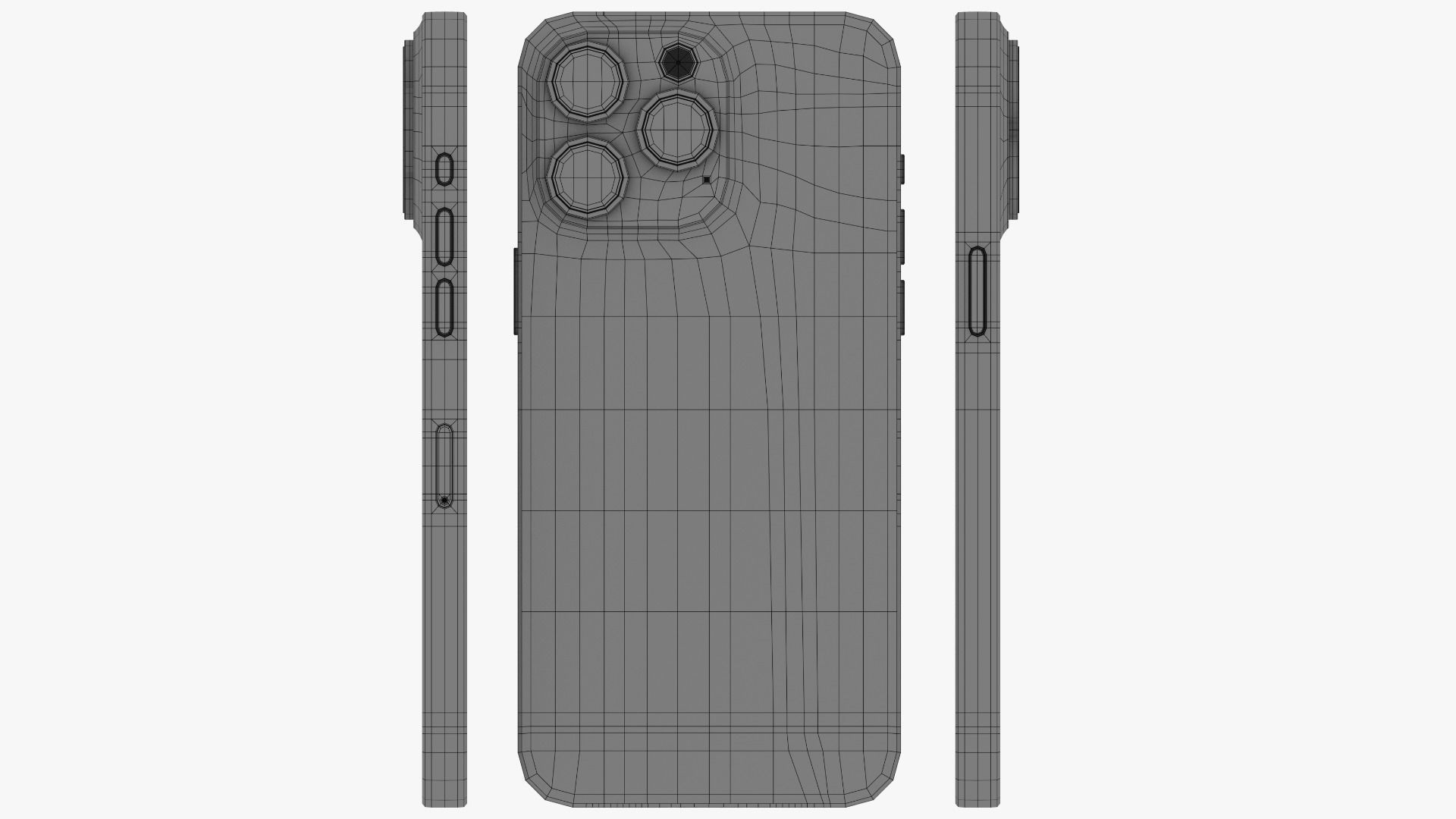 Apple iPhone 15 Pro Max Black Titanium Low-poly 3D model_10