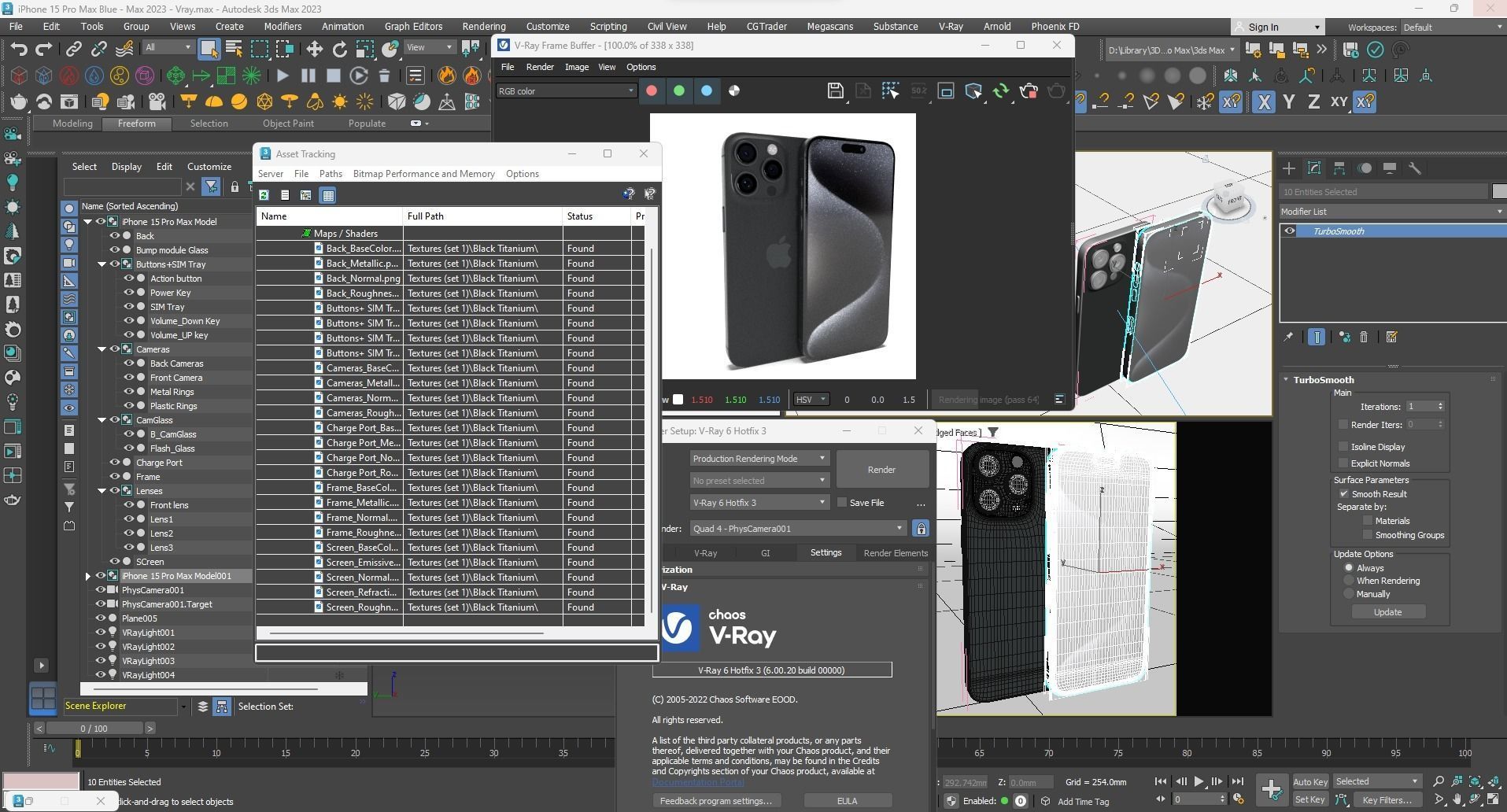 Apple iPhone 15 Pro Max Black Titanium Low-poly 3D model_28