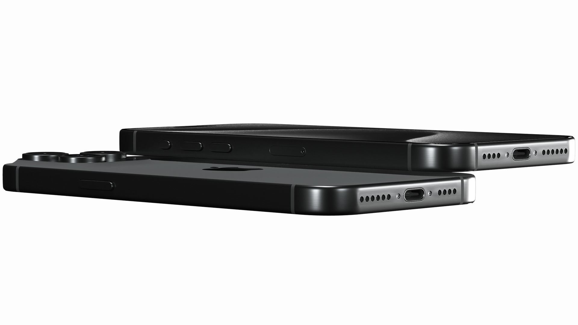 Apple iPhone 15 Pro Max Black Titanium Low-poly 3D model_7