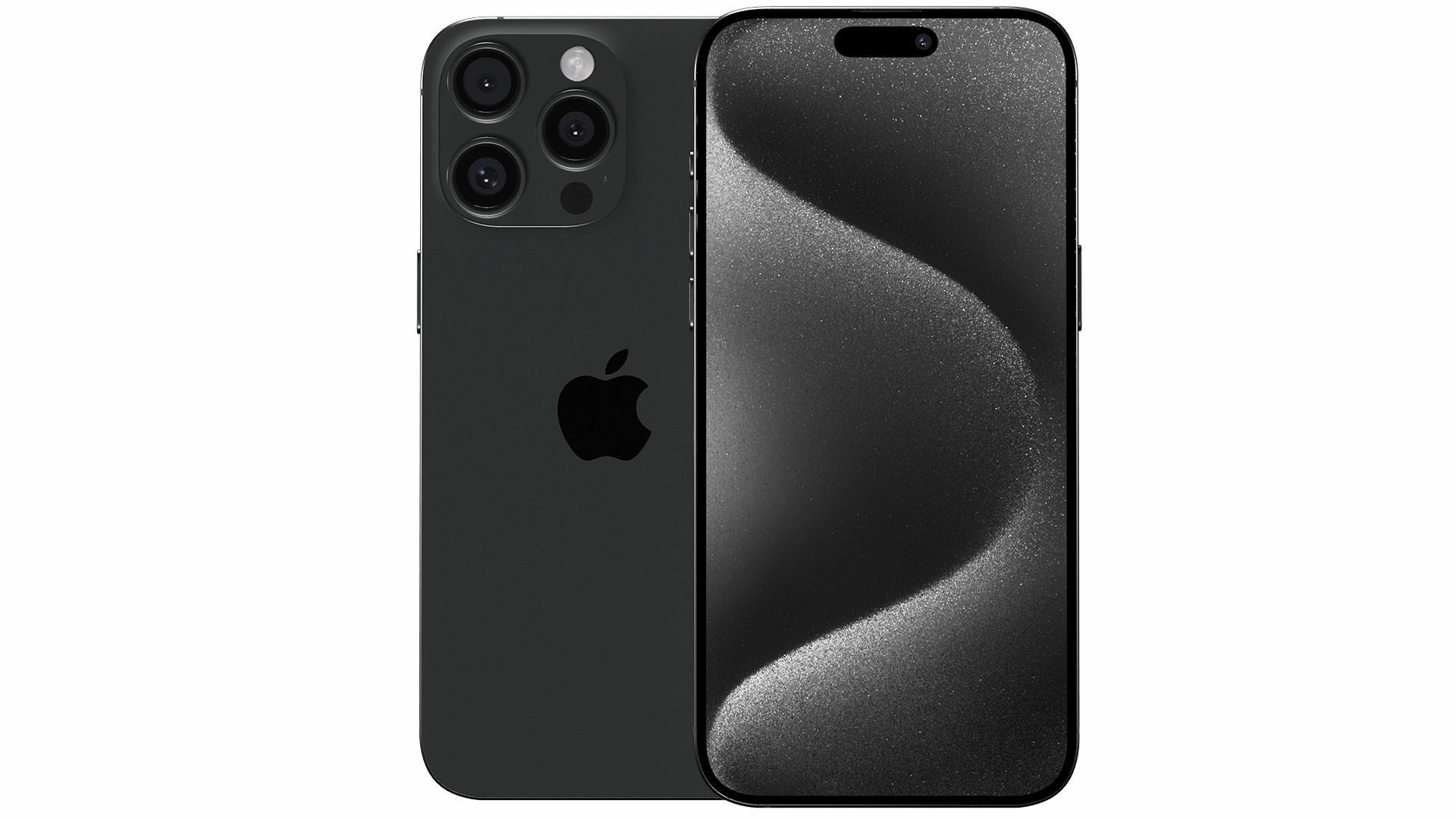 Apple iPhone 15 Pro Max Black Titanium Low-poly 3D model_9