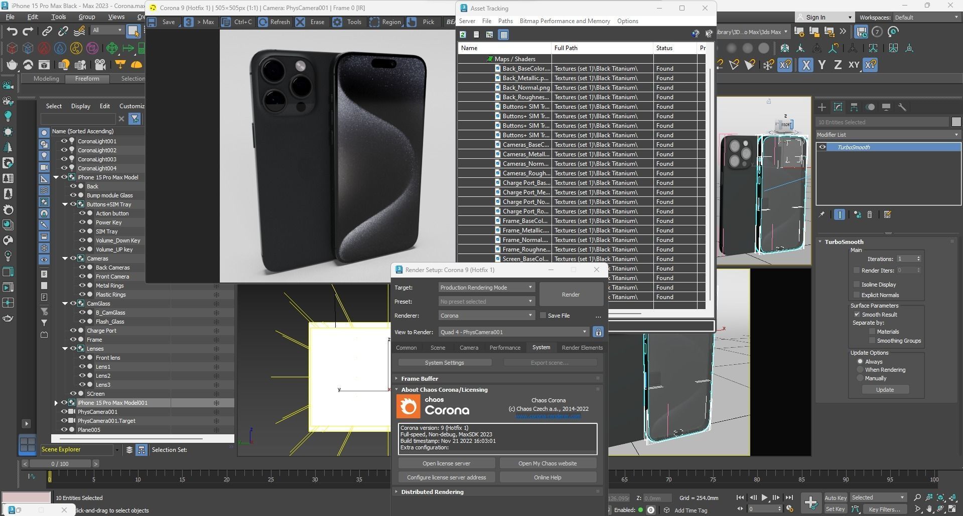 Apple iPhone 15 Pro Max Black Titanium Low-poly 3D model_29