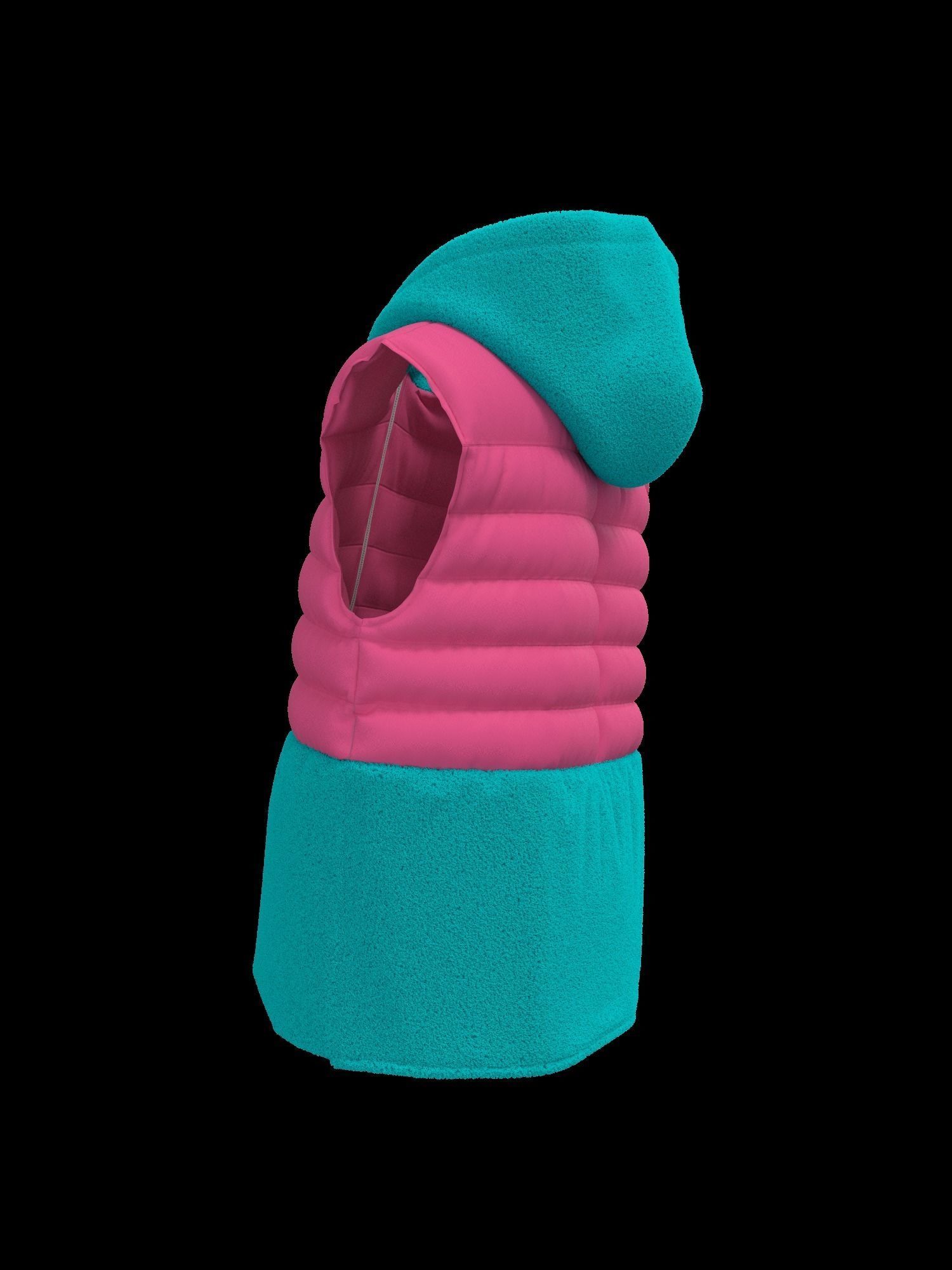 Female puffer vest 3D model_20