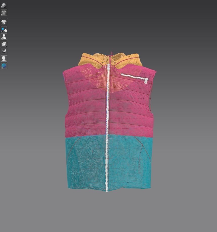 Female puffer vest 3D model_33