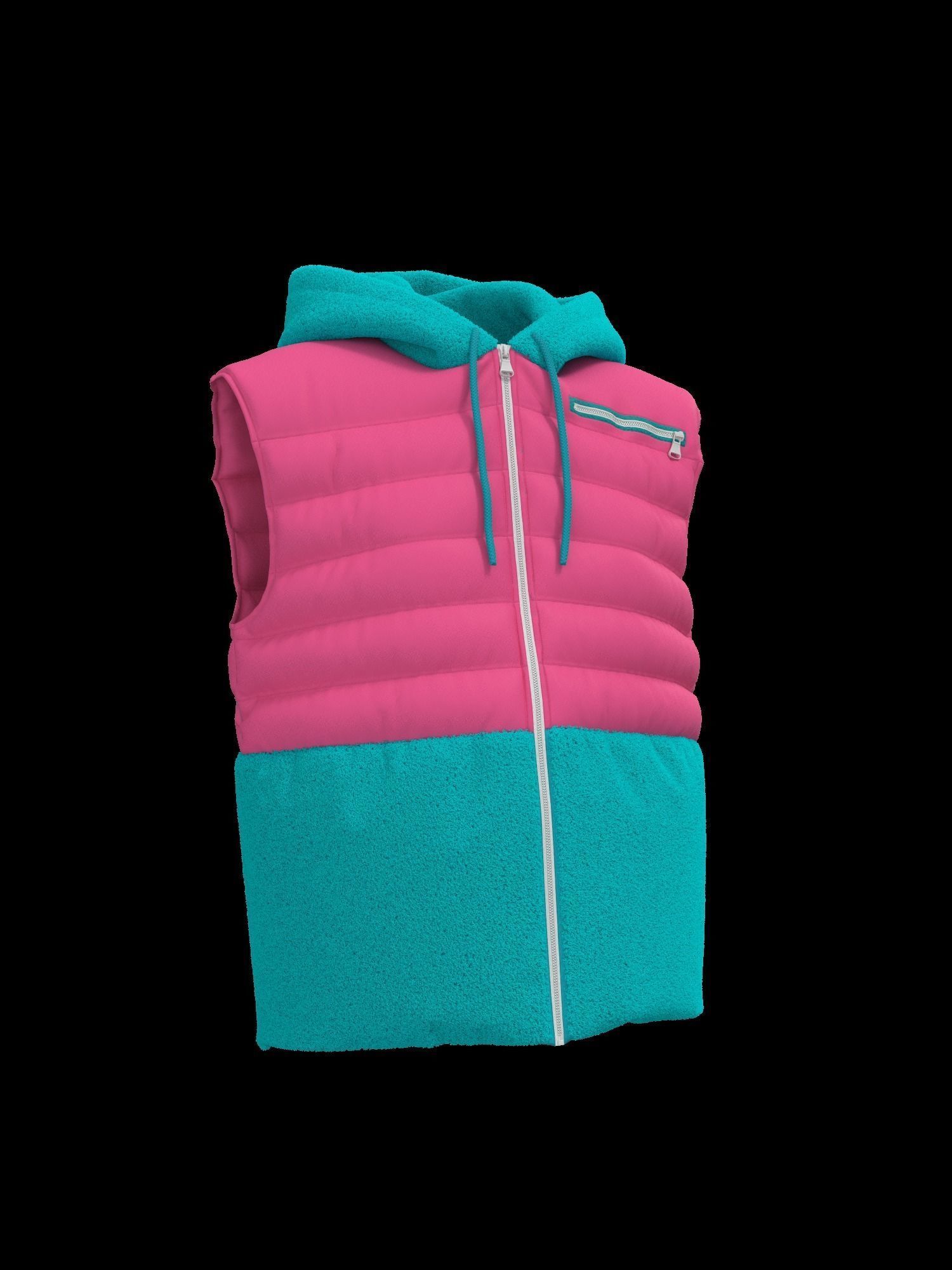 Female puffer vest 3D model_18
