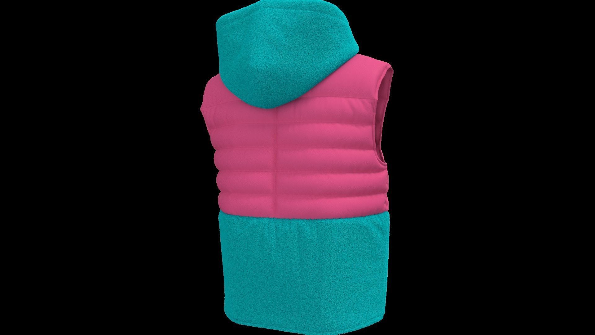Female puffer vest 3D model_7