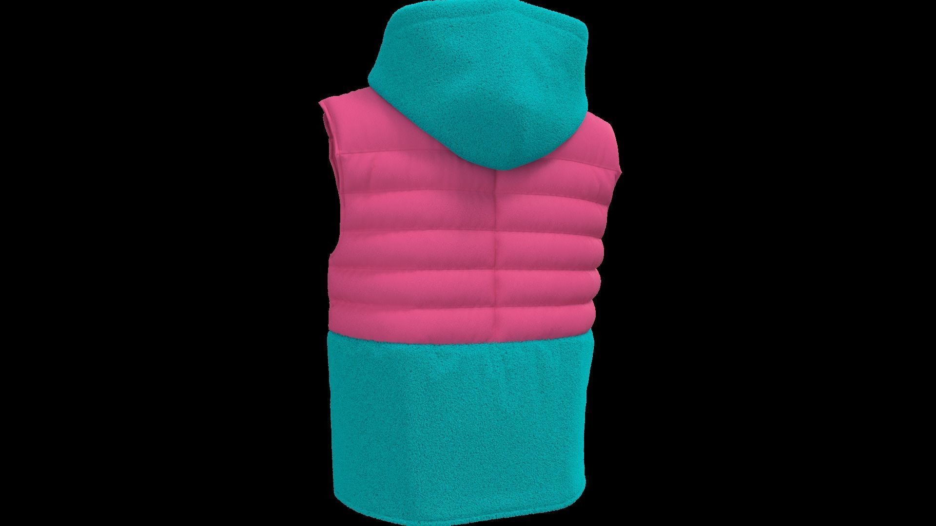 Female puffer vest 3D model_9