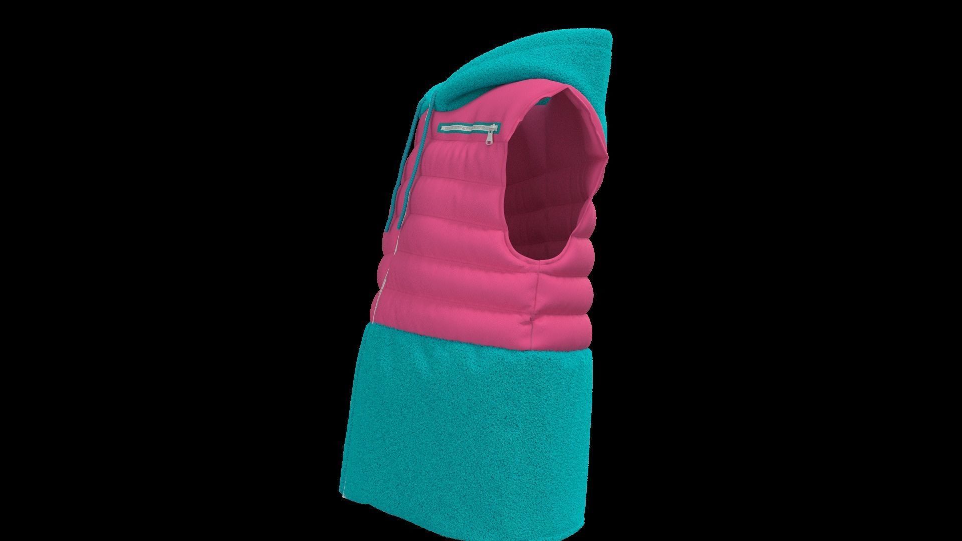 Female puffer vest 3D model_13