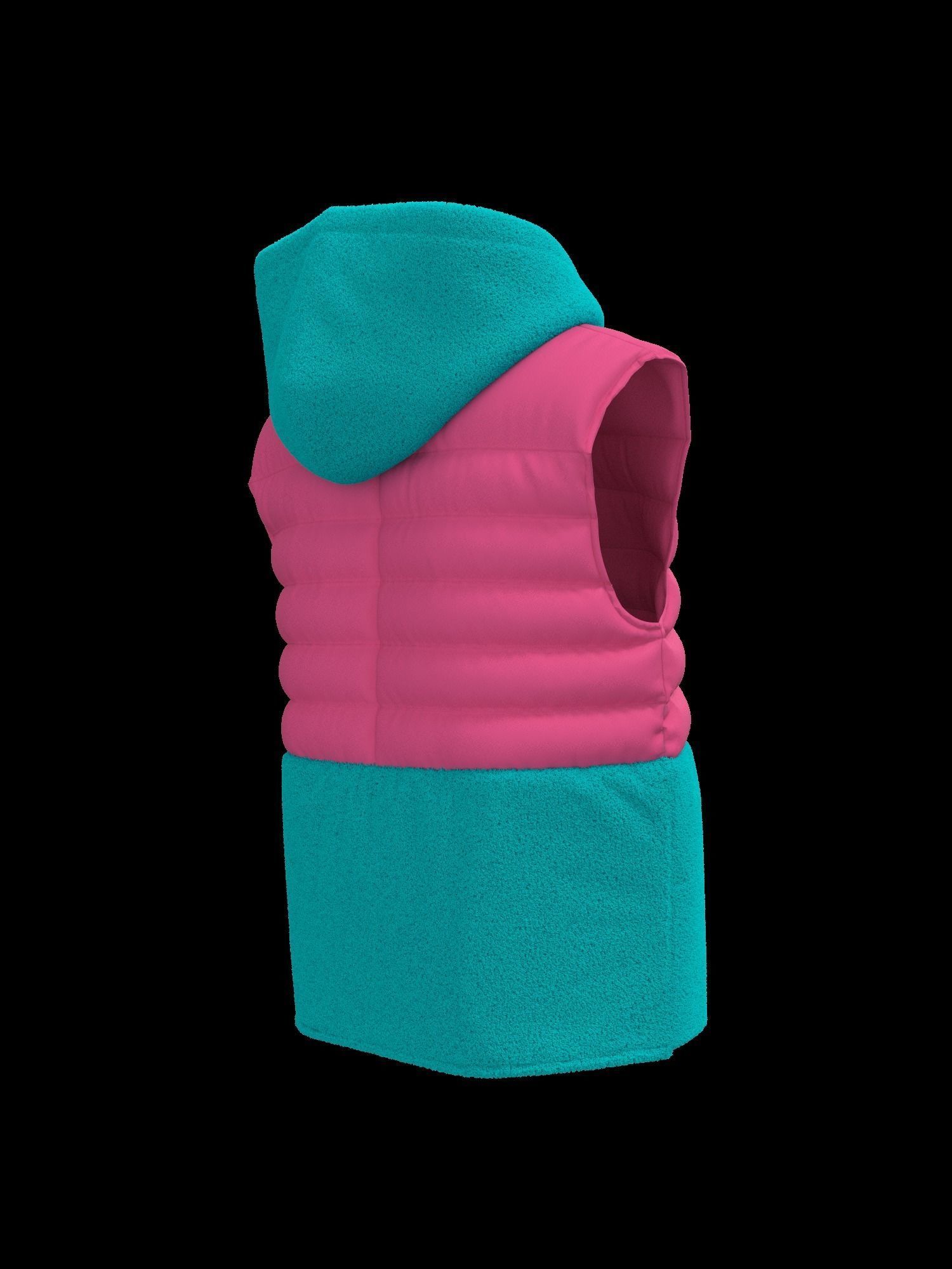 Female puffer vest 3D model_29
