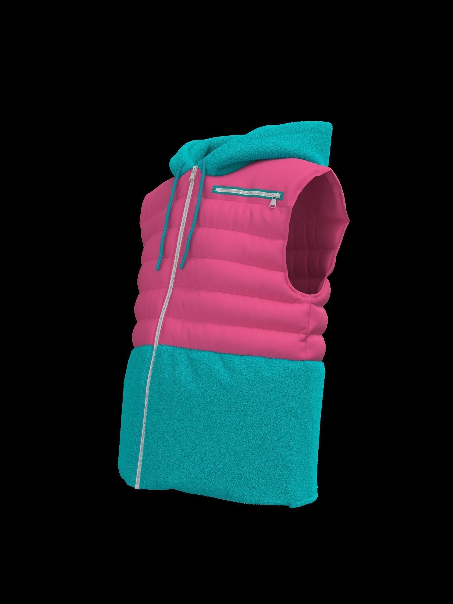 Female puffer vest 3D model_23