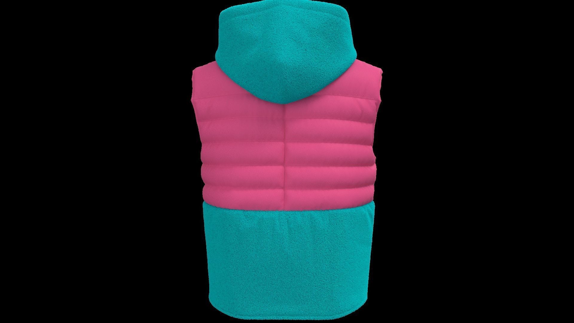 Female puffer vest 3D model_8