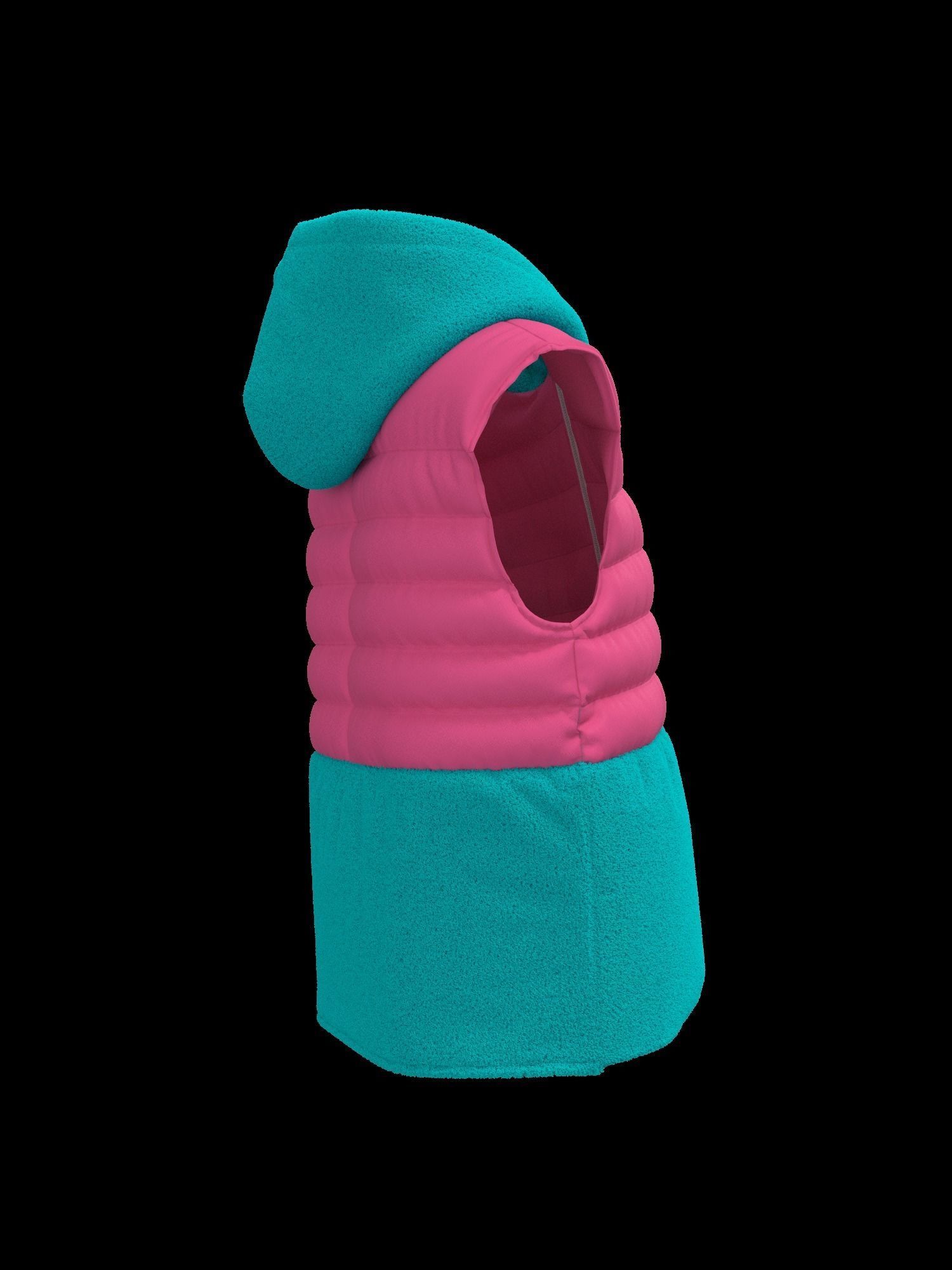 Female puffer vest 3D model_28
