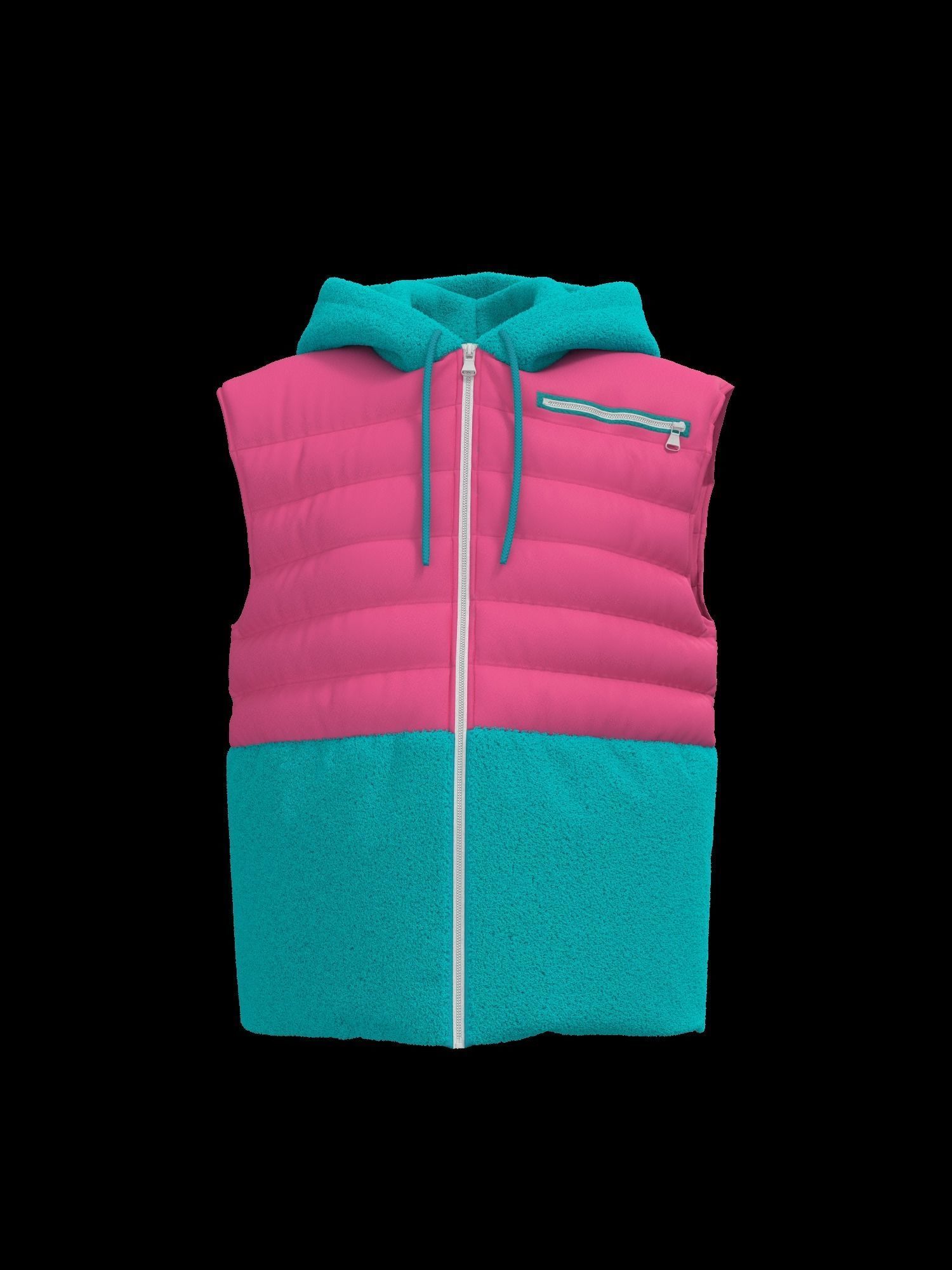 Female puffer vest 3D model_17