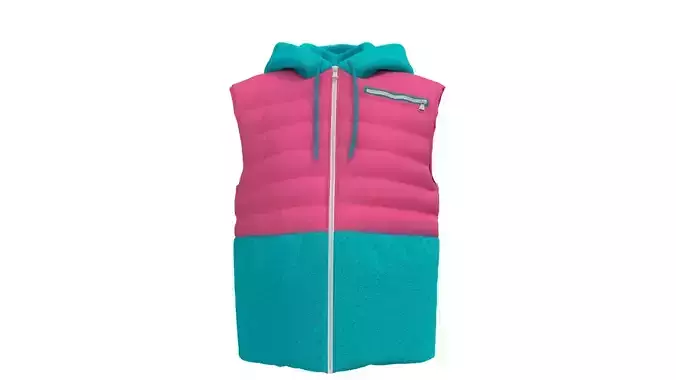 Female puffer vest 3D model