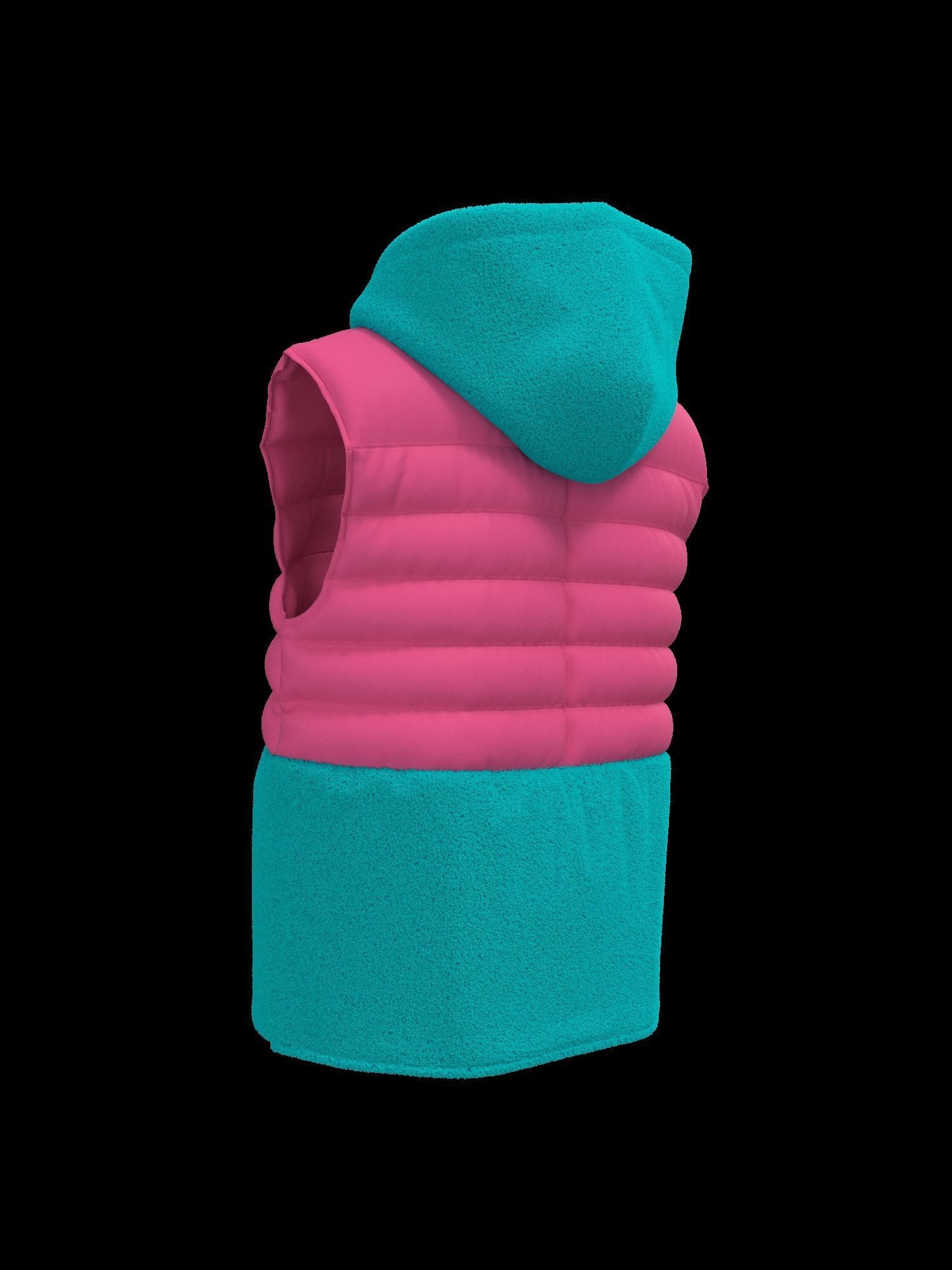Female puffer vest 3D model_19