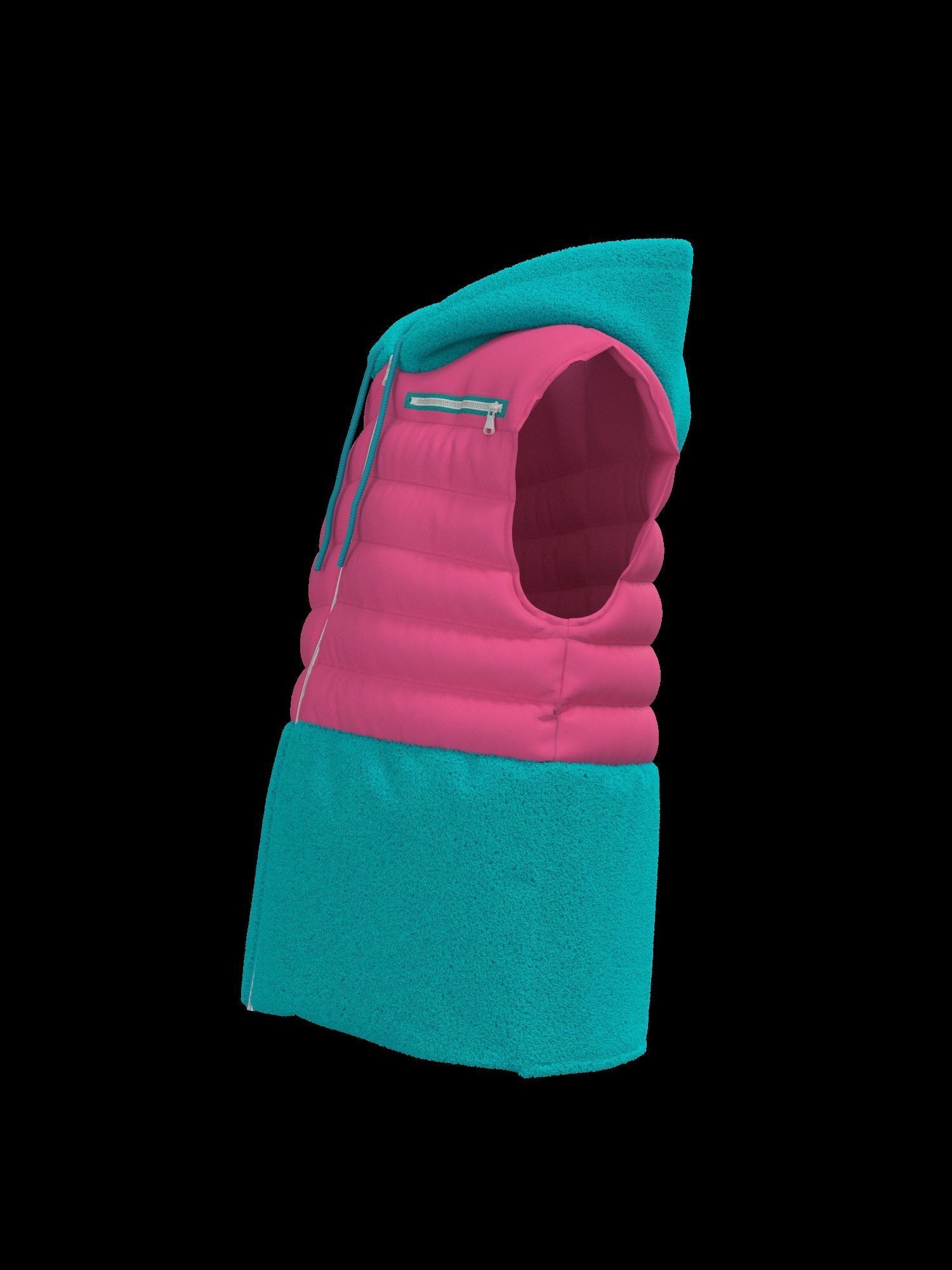 Female puffer vest 3D model_22