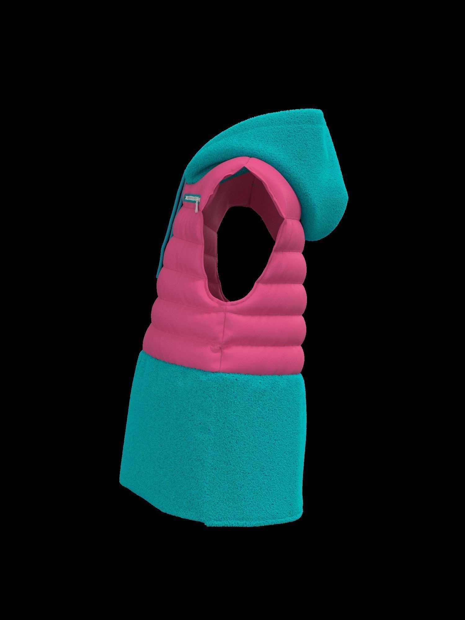 Female puffer vest 3D model_21