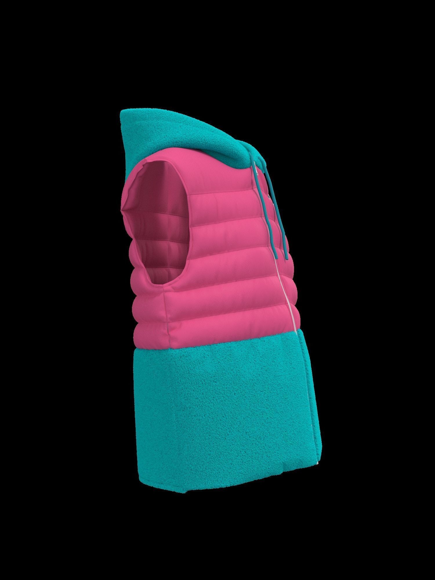 Female puffer vest 3D model_26